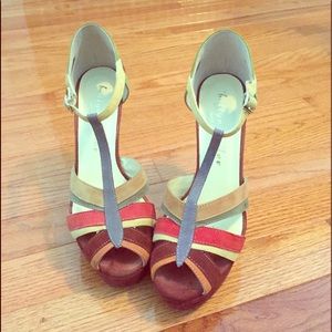 Bettye Muller Daphne Suede Multicolor Heels